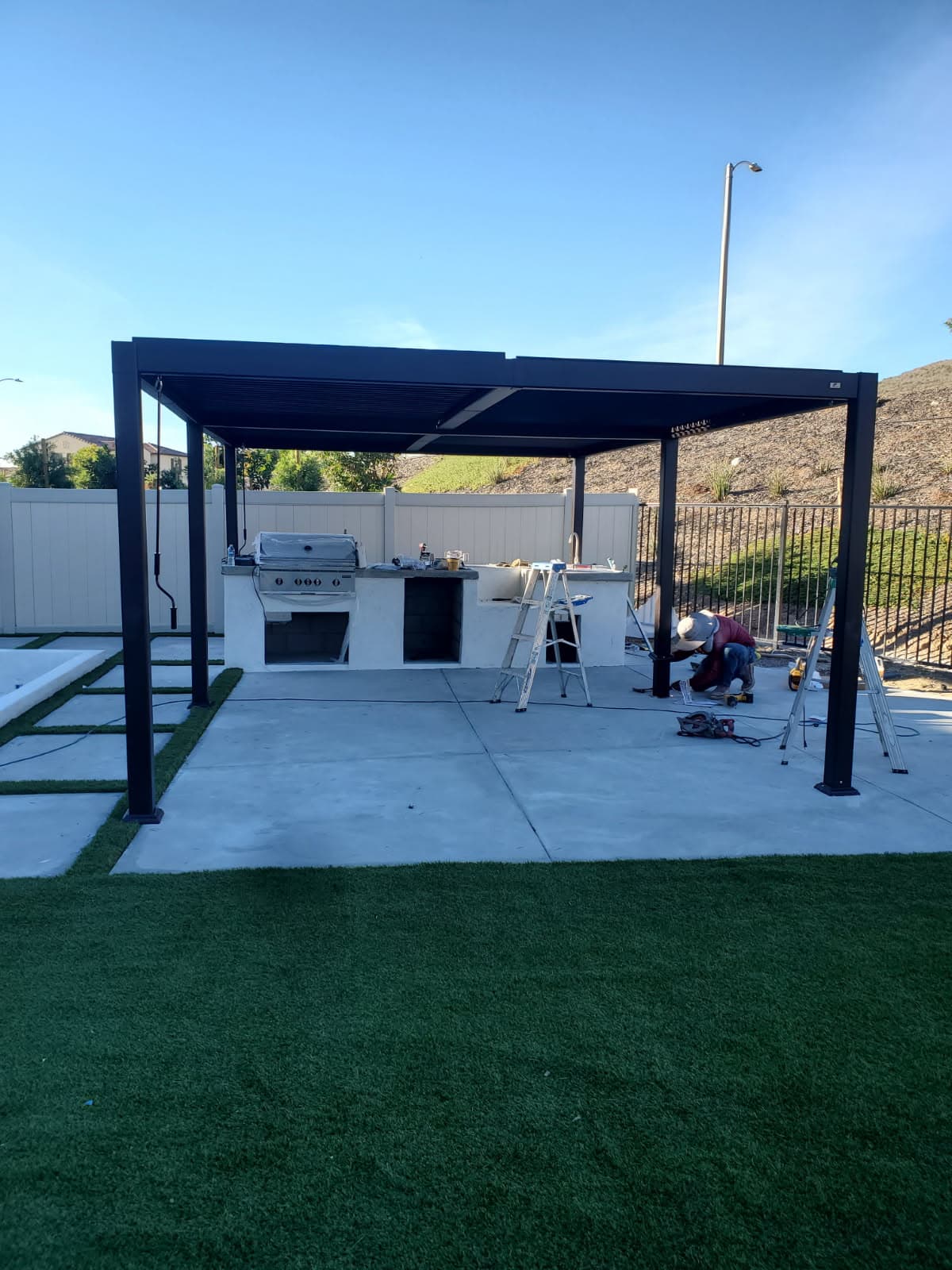 Pergola and outdoor kitchen build in the Antelope Valley